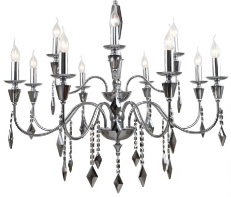 Подвесная люстра Grace 1053/09/12P (220V, хрусталь, подвески, на цепи, подсвечник, свеча)