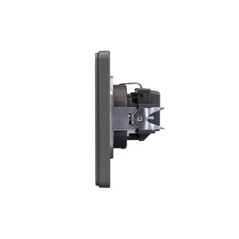 Розетка 1-ая с/з с/у, со шторками 16А титан Kranz Round KR-78-0701-2