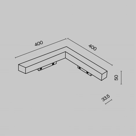 Трековый угловой линейный светильник 48V Basis Gravity 3000K 24Вт 120° LED (магнитный) Maytoni Technical TR078-2-24W3K-W