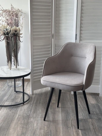 Стул ЛОРИС 360 град. поворот. цвет B22 Серый, велюр / черный каркас M-City 64737