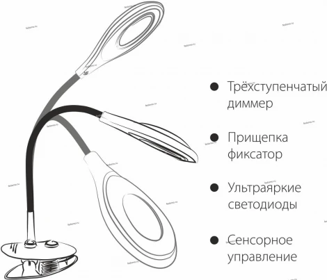Офисная настольная лампа Eurosvet Smart 90198/1 серебристый 5W
