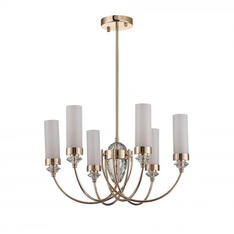 Потолочная люстра на штанге ST Luce Элегра SL1402.253.06 Золото/Белый, Прозрачный E14*6 40W