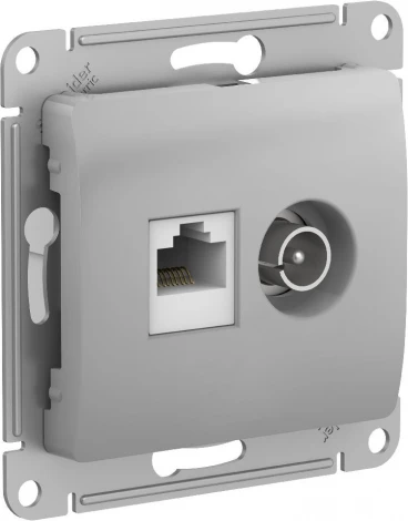 Розетка двойная TV+Ethernet RJ-45 (алюминий) Systeme Electric GSL000389