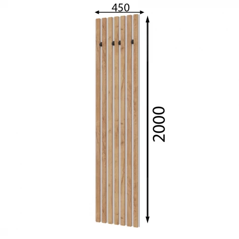 Вешалка Кано 450 КПВ-1, Белый, Дуб крафт золотой ТЭКС 00-00165283