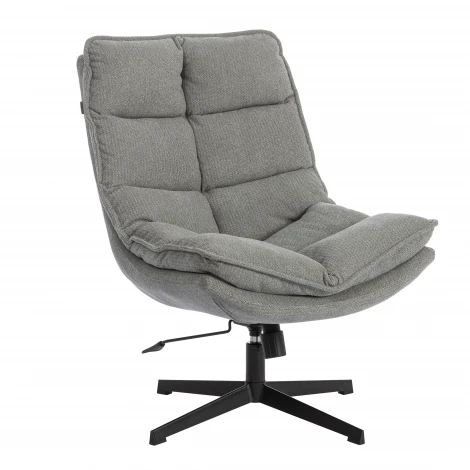 Кресло лаунж Reflex/Рефлекс с пуфом велюр/букле (HYP), светло-серый Tetchair 25506