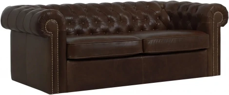 Диван Chesterfield ОГОГО (арт.329713), (Кожа/Коричневый)