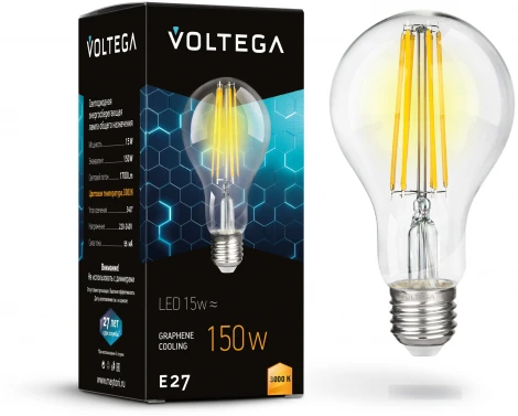Светодиодная лампа A60 15W 3000K E27 Voltega General purpose bulb 7226