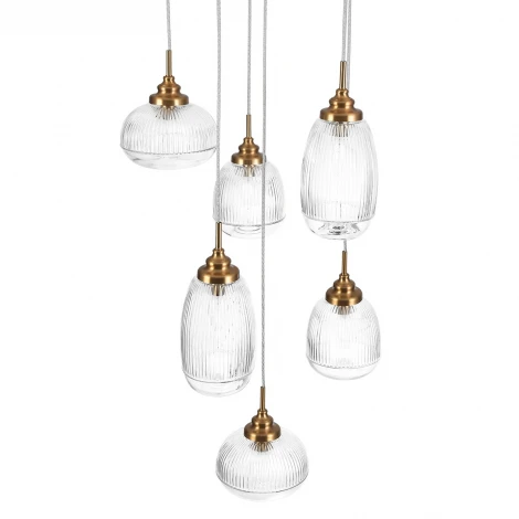 Подвесной светильник Lumion Dea 8439/6 латунь/прозрачный металл/стекло E14 6*40W 220V