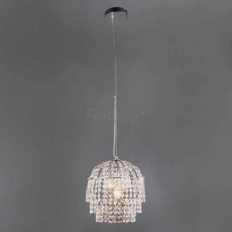 Подвесная люстра Eurosvet Oliver 10091/1 хром/прозрачный хрусталь Strotskis
