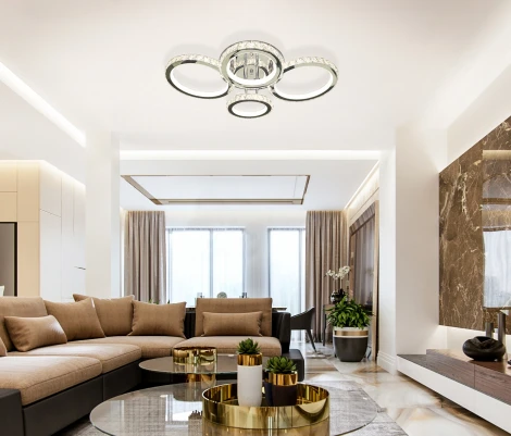 Потолочная люстра Natali Kovaltseva INNOVATION STYLE 83009 (регулировка яркости, LED, 220V, пульт управления, умный дом - LampSmart, кольцо)