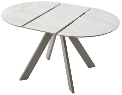 Стол БОНЖУР 100 ОНИКС БЕЖЕВЫЙ, стекло / ЛАТТЕ каркас M-City 64596