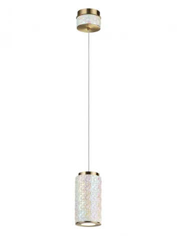 Подвесной светильник светодиодный Odeon Light Lulu 5454/5L светлая бронза/жемчужный/металл/керамика/акрил LED 5W 3000K