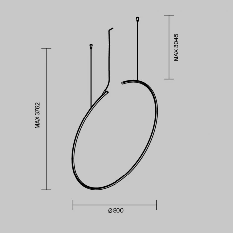Шинопровод модульный низковольтный подвесной круглый D800мм вертикальный 24V Maytoni Technical Busbar trunkings Arity TRX233-RV-D800-B