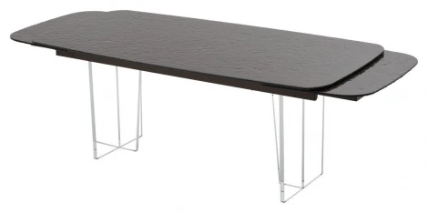 Стол ЛАУРИТЦ (LAURITS) 200 цвет БРОНЗА (GOLDEN), стекло BUBBLE / Прозрачный каркас ®DISAUR M-City 64664