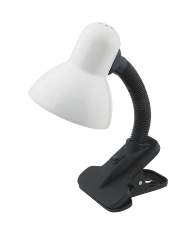 Интерьерная настольная лампа на прищепке Uniel TLI-206 White. E27 (220V, выключатель)
