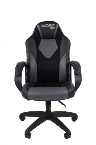 Кресло Chairman game 17 Россия экокожа черный/серый 7213493