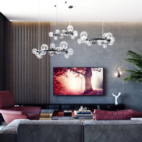 Подвесная люстра Odeon Light Tovi 4818/11 (220V, на тросе, шарики, молекулы)