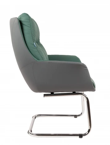 Офисное кресло Chairman 524 Россия экокожа зеленый/серый 7216686