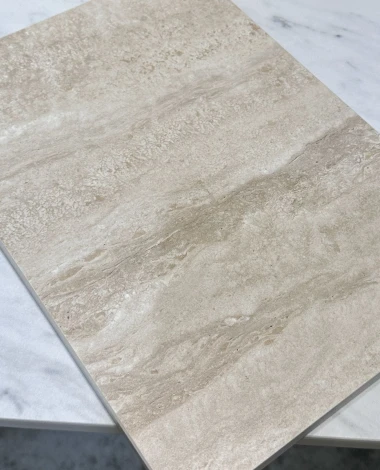 Стол КАЛВИН (CALVIN) 180 цвет ТРАВЕРТИН (MATTE ROME TRAVERTINE SOLID CERAMIC) / СЕРЫЙ ДУБ, ®DISAUR M-City 64672