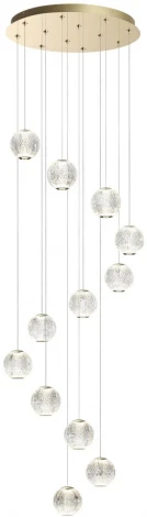 Подвесная люстра каскадная Odeon Light Crystal 5008/56L золотой/металл/акрил LED 56W 4000K 4651лм (220V, на проводе)