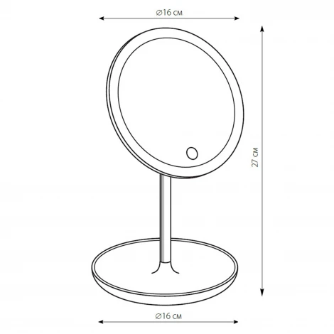 Зеркало с подсветкой Uniel TLD-590 White/LED/80Lm/6000K/Dimmer (220V, диммер, сенсорный выключатель)