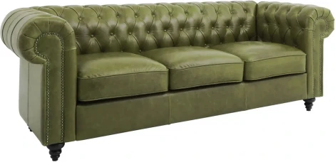 Диван Chester Classic ОГОГО (арт.329639), (Кожа/Зеленый)