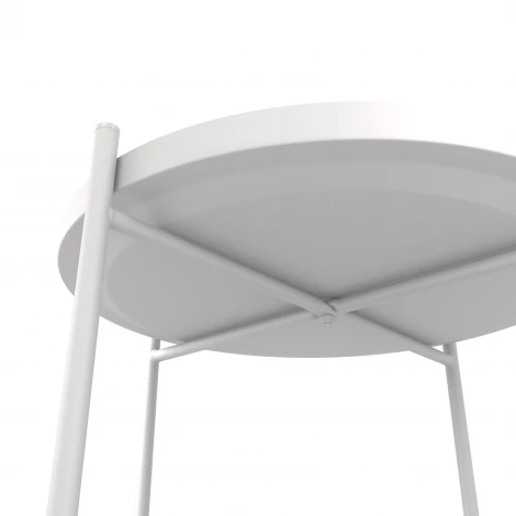 Журнальный стол LAVARIS Берген рогожка 82/82/ белый муар 4862947303