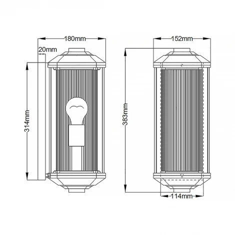 Настенный светильник уличный Hinkley Castelle QN-CASTELLE-M-BLK