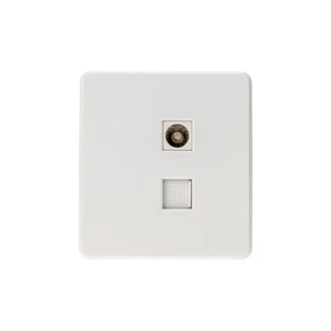 Розетка компьютерная RJ45 кат6 + TV с/у перламутр Kranz Round KR-78-0722-1