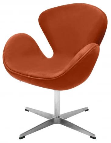 Кресло SWAN STYLE CHAIR терракотовый, искусственная замша Bradex Home FR 0655