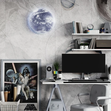 Настенно-потолочный светильник Sonex Space 3085/CLN пластик/белый/синий LED 36Вт 4000К