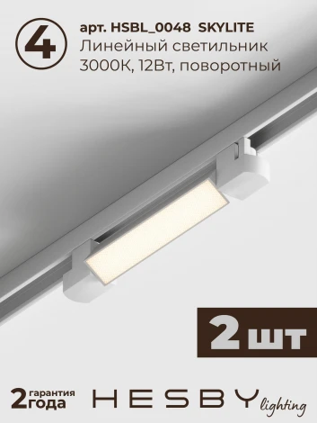 Трековая система в сборе встраиваемая однофазная 220V Hesby Lighting №1 однофазная накладная Skylite HSBL_kompl_S001_VI1W3K