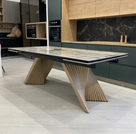 Стол МАНХЭТТЕН 200 цвет ПАНДОРА (PANDORA), керамика / Дуб Галифакс M-City 64722