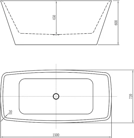 Акриловая ванна Aquanet Joy 150x72