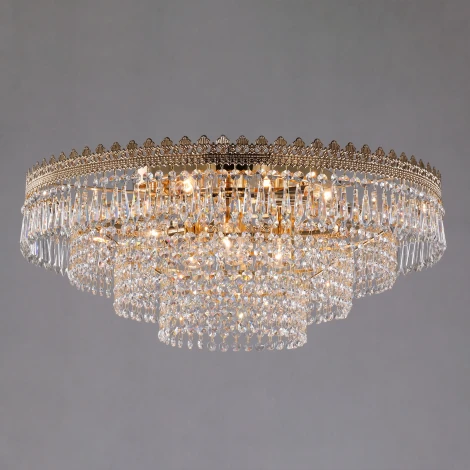 Потолочная люстра Eurosvet Diadema 10078/10 золото/прозрачный хрусталь Strotskis