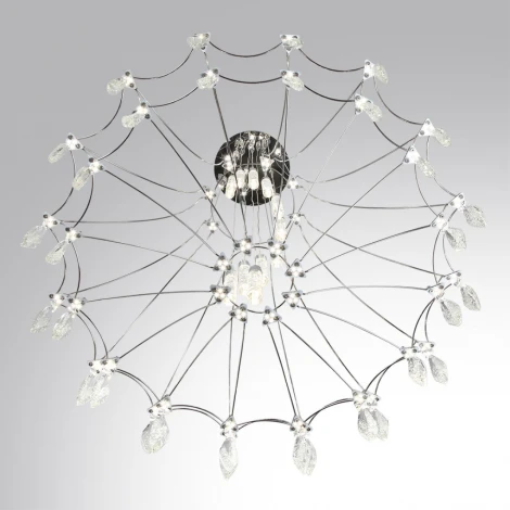 Подвесная большая люстра Odeon Light Flamenco 6699/51L хром/металл/хрусталь IP20 LED 51W (220V, на проводе)