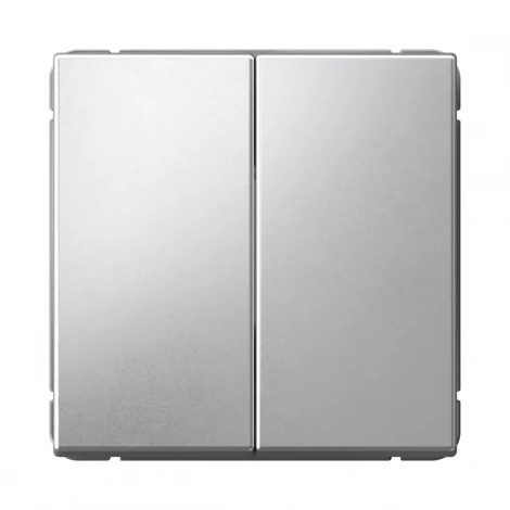 Выключатель двухклавишный (алюминий) Systeme Electric GAL000351