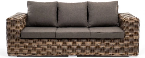 "Палермо" диван из искусственного ротанга трехместный, цвет соломенный 4SIS арт.УТ-00006742