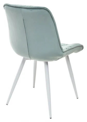 Обеденный стул M-City MONACO UF910-15 LIGHT GREEN, велюр/белый каркас