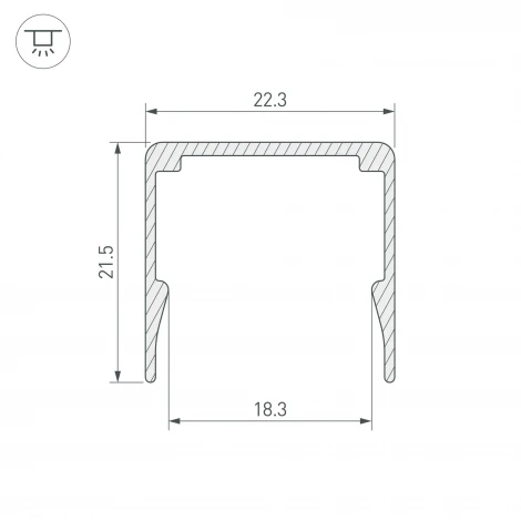Профиль WPH-FLEX-2020-1000 ANOD (Arlight, Алюминий) 062627