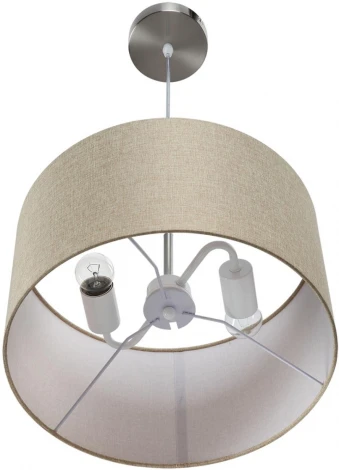 Подвесной светильник Lumion Nikki 8250/2 никель/бежевый, металл/текстиль Е27 2*60W 220V (на проводе, круглые)
