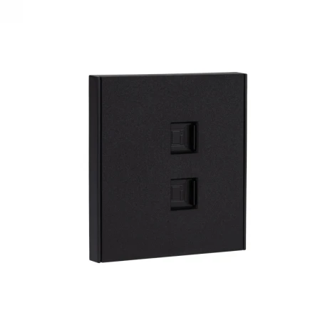 Розетка компьютерная двойная RJ45+RJ45 кат6 с/у антрацит Kranz Strong KR-78-0725-5