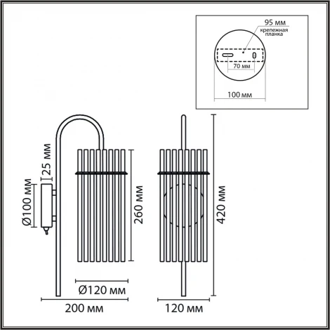 Бра Lumion Opulenta 8413/1W французское золото/прозрачный, металл/стекло Е14 40W 220V