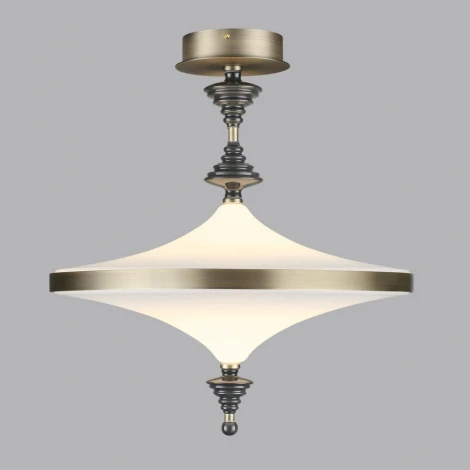 Потолочная люстра на штанге Odeon Light Ula 5404/43CL бронзов.брашированн./черный/стекло/керамика LED 43W 3000K (220V, круглые)
