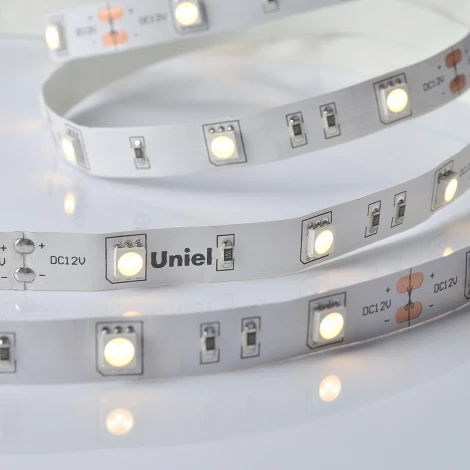 Светодиодная лента Uniel ULS-M22-5050-30LED/m-10mm-IP20-DC12V-7,2W/m-5M-3000K PROFI катушка в герметичной упаковке