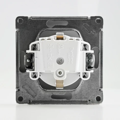 Розетка с заземлением и шторками (лотос) Systeme Electric GAL001345