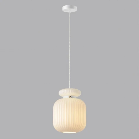Подвесной светильник Odeon Light Jugi 5042/1C PENDANT белый/белый/металл/стекло/эко.кожа E27 1*60W