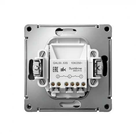 Выключатель двухклавишный с подсветкой (карбон) Systeme Electric GAL001053S