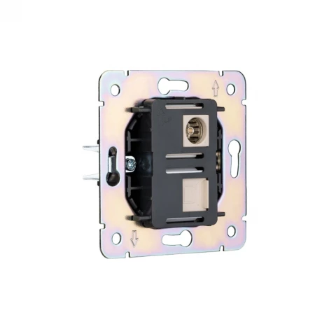 Розетка компьютерная RJ45 кат6 + TV с/у шелк Kranz Round KR-78-0722-7