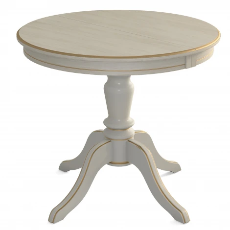 Стол обеденный Линне слоновая кость/золото 90/130*90 Mebelik 009916